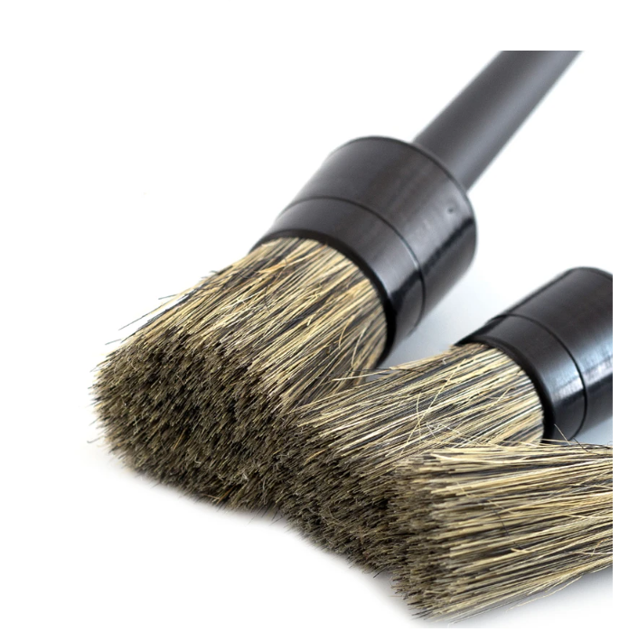 Kit Brochas Premium Pelo De Jabalí Detallado Automotriz 3pz